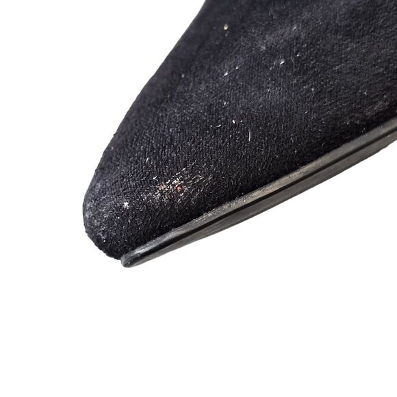 H&M Women's Black Faux Suede Leather Pointed Toe Classic Kitten Pumps Heels 38 - Picture 15 of 16